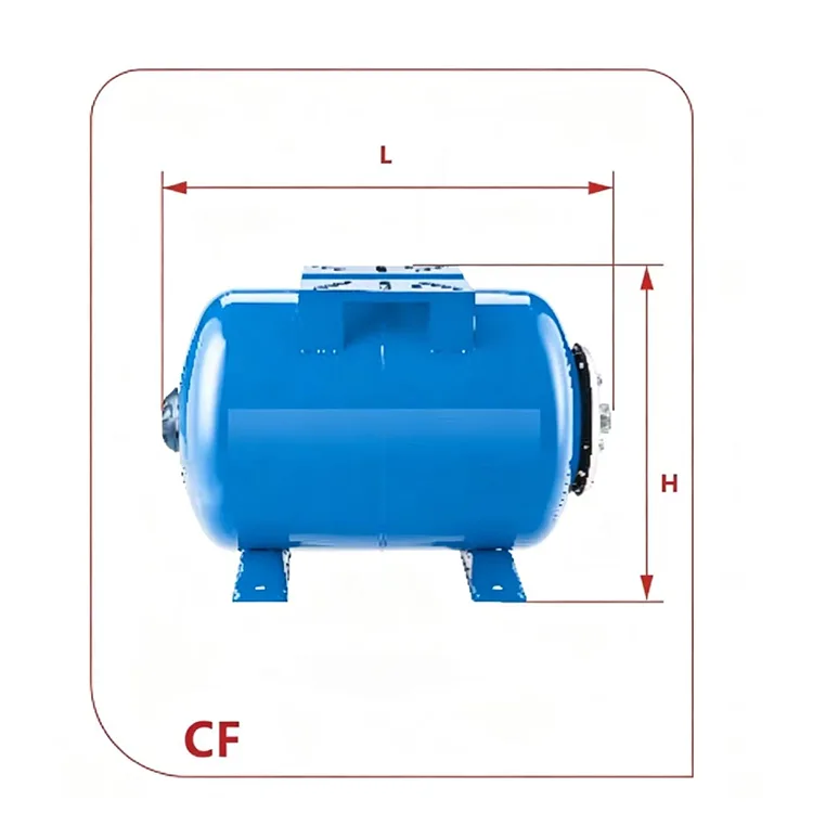 CF-serien horisontella utbytbara membranexpansionstankar (kolstål) — 19L till 100L