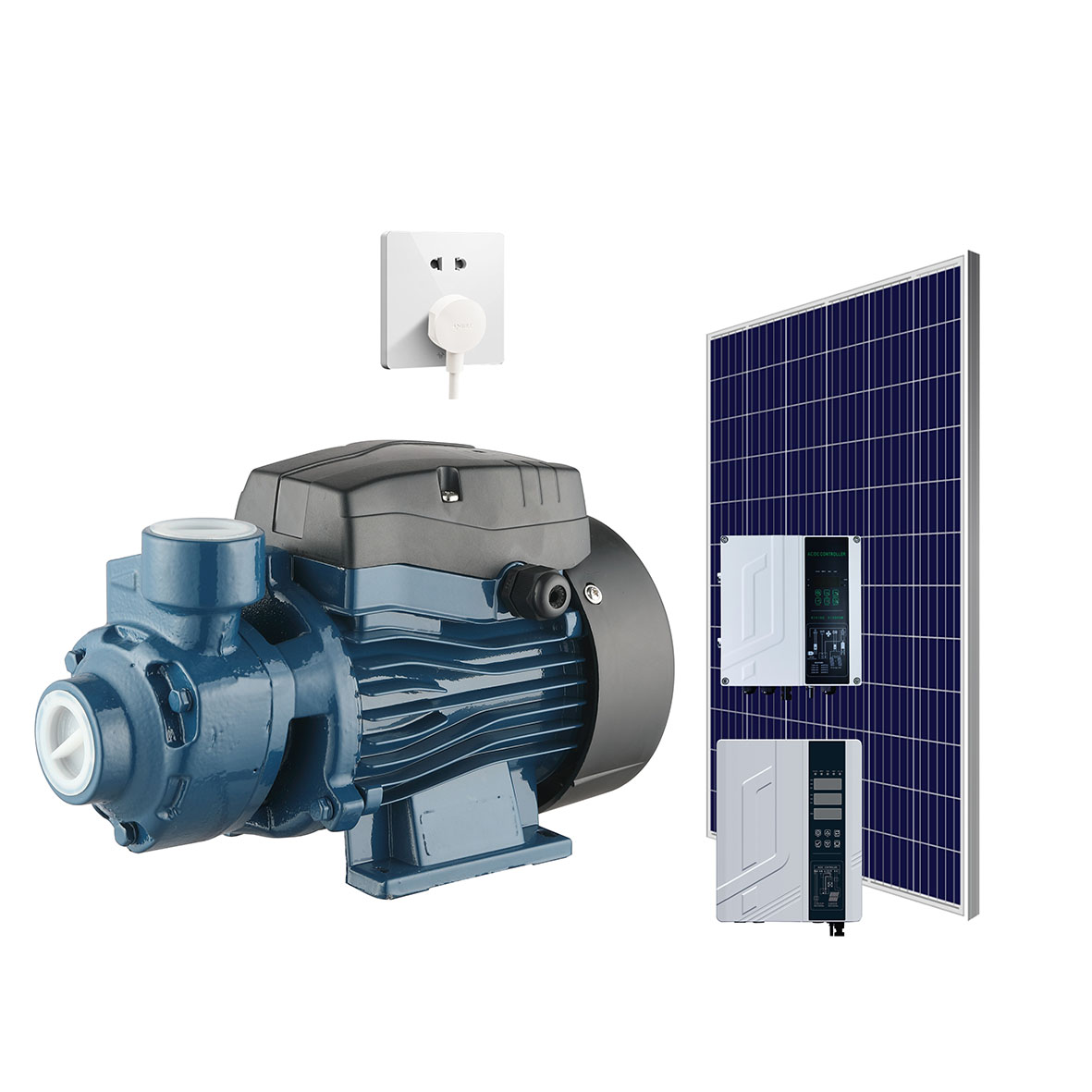 Hybridborstlös perifer solvattenpump